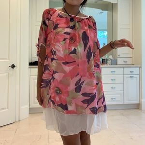 Vintage Pink floral mini dress